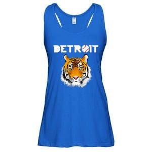 Distressed Tiger Mascot Cool Detroit Tiger Design Ladies Essential Flowy Tank