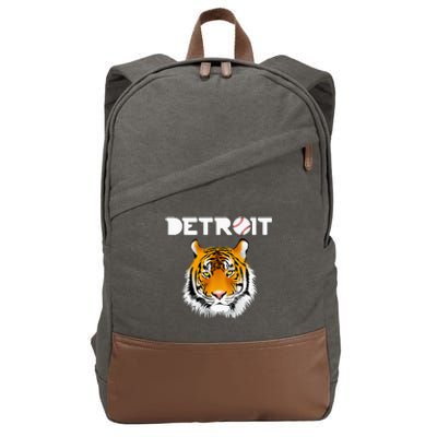 Distressed Tiger Mascot Cool Detroit Tiger Design Cotton Canvas Backpack