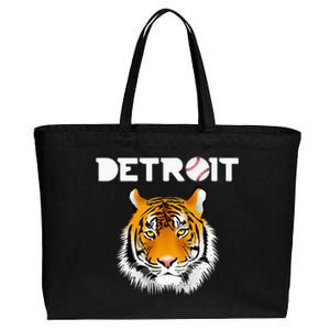 Distressed Tiger Mascot Cool Detroit Tiger Design Cotton Canvas Jumbo Tote