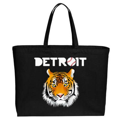 Distressed Tiger Mascot Cool Detroit Tiger Design Cotton Canvas Jumbo Tote