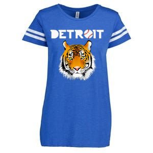 Distressed Tiger Mascot Cool Detroit Tiger Design Enza Ladies Jersey Football T-Shirt