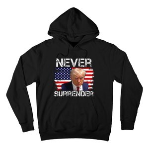 Donald Trump Mug Shot Never Surrender 2024 Hoodie