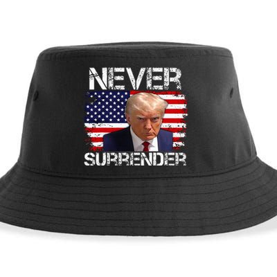 Donald Trump Mug Shot Never Surrender 2024 Sustainable Bucket Hat