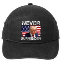 Donald Trump Mug Shot Never Surrender 2024 7-Panel Snapback Hat