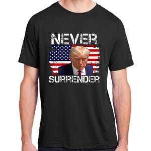 Donald Trump Mug Shot Never Surrender 2024 Adult ChromaSoft Performance T-Shirt