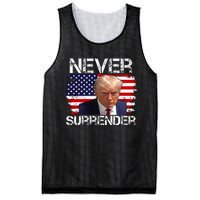 Donald Trump Mug Shot Never Surrender 2024 Mesh Reversible Basketball Jersey Tank