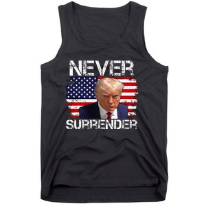 Donald Trump Mug Shot Never Surrender 2024 Tank Top