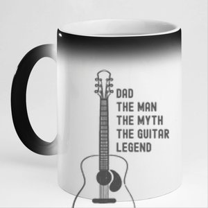 Dad The Man The Myth The Guitar Legend Guitar Dad 11oz Black Color Changing Mug