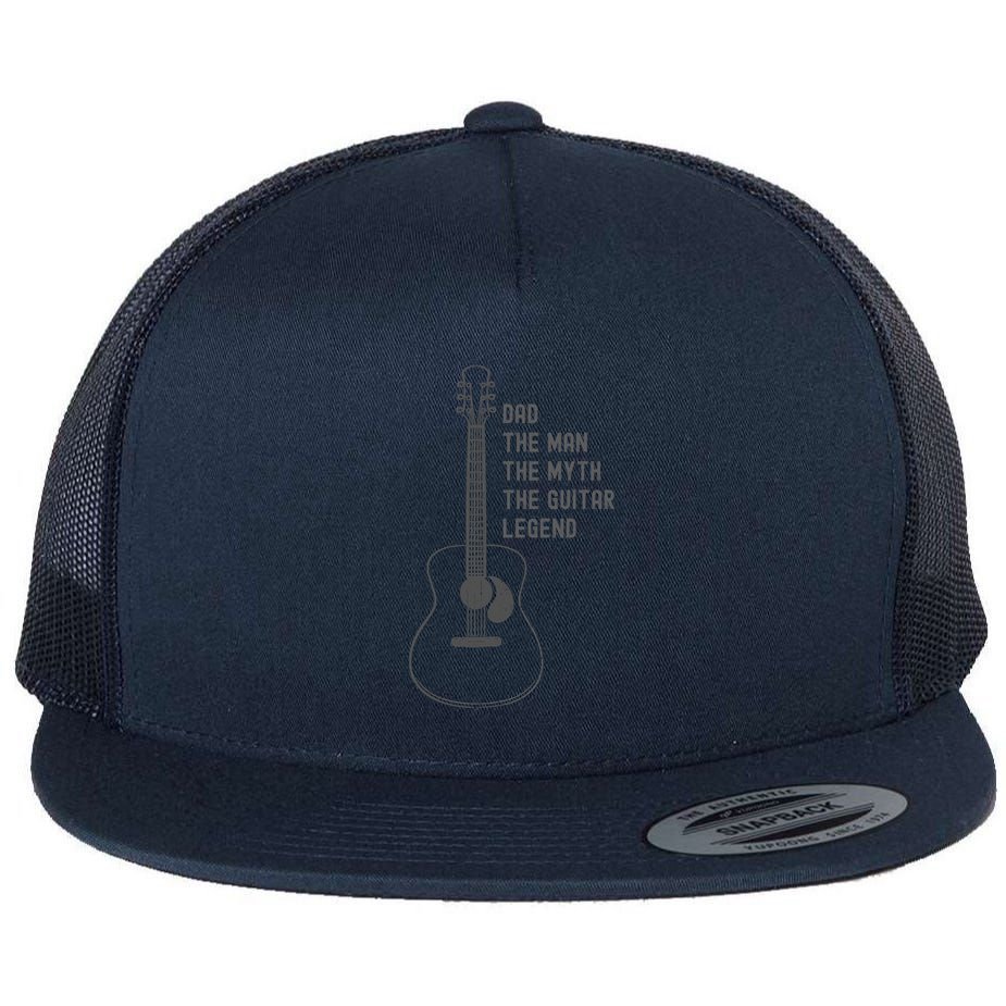 Dad The Man The Myth The Guitar Legend Guitar Dad Flat Bill Trucker Hat