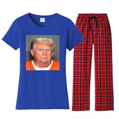 Donald Trump Mug Shot Women's Flannel Pajama Set