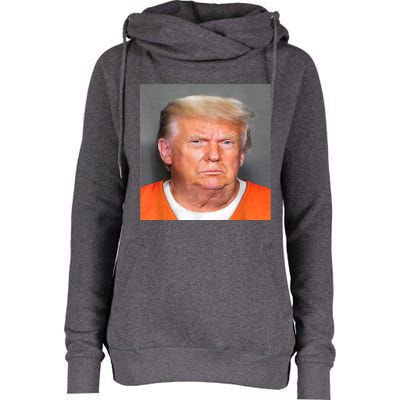 Donald Trump Mug Shot Womens Funnel Neck Pullover Hood