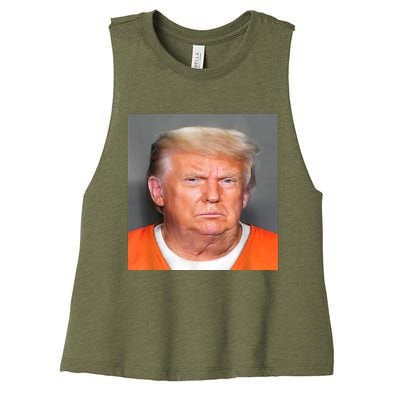 Donald Trump Mug Shot Women's Racerback Cropped Tank