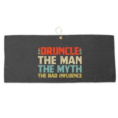 Druncle The Man The Myth The Bad Influence Large Microfiber Waffle Golf Towel