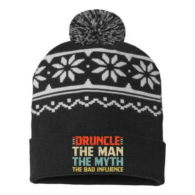 Druncle The Man The Myth The Bad Influence USA-Made Snowflake Beanie