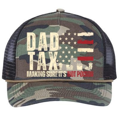 Dad Tax Making Sure Its Not Usa Flag Daddy Tax Retro Rope Trucker Hat Cap