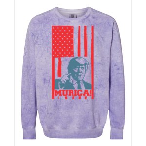 Donald Trump Merica Gift Colorblast Crewneck Sweatshirt