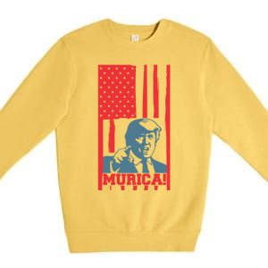 Donald Trump Merica Gift Premium Crewneck Sweatshirt