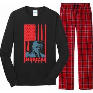 Donald Trump Merica Gift Long Sleeve Pajama Set