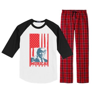 Donald Trump Merica Gift Raglan Sleeve Pajama Set