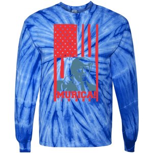 Donald Trump Merica Gift Tie-Dye Long Sleeve Shirt