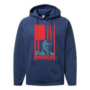 Donald Trump Merica Gift Performance Fleece Hoodie