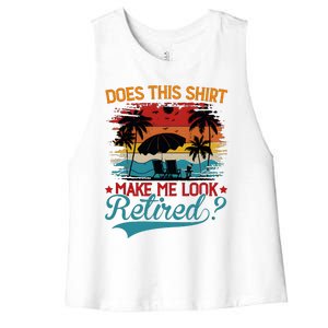 Does This Make Me Look Retired Women's Racerback Cropped Tank