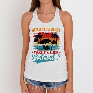 Does This Make Me Look Retired Women's Knotted Racerback Tank