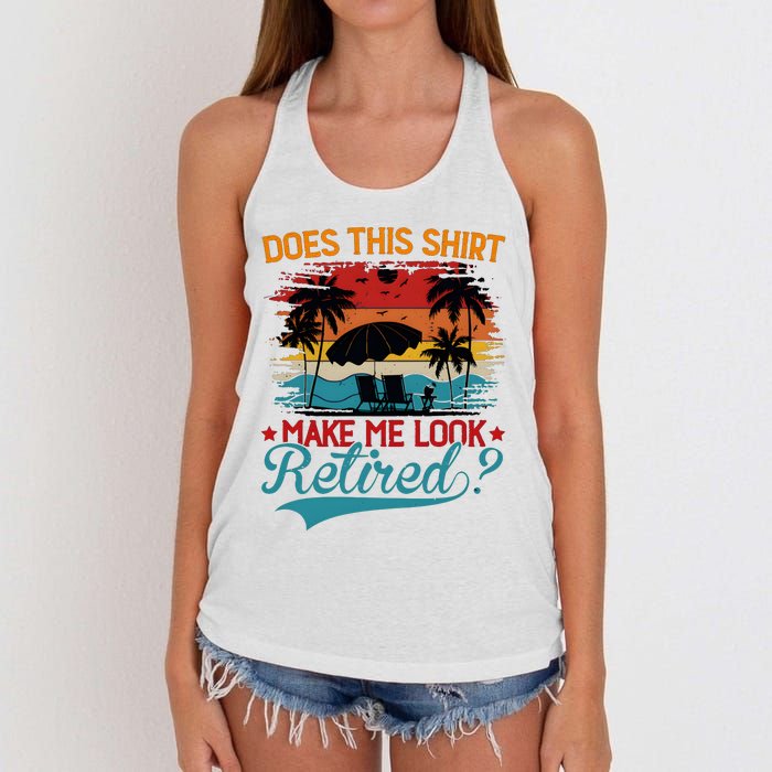 Does This Make Me Look Retired Women's Knotted Racerback Tank