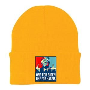 Donald Trump Middle Finger Biden Harris America Republican Knit Cap Winter Beanie