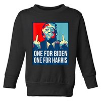 Donald Trump Middle Finger Biden Harris America Republican Toddler Sweatshirt