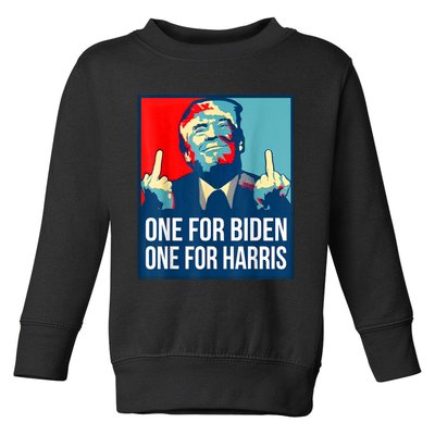 Donald Trump Middle Finger Biden Harris America Republican Toddler Sweatshirt