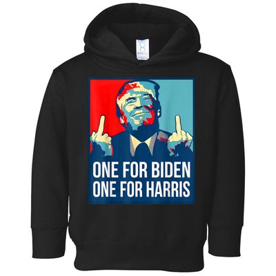 Donald Trump Middle Finger Biden Harris America Republican Toddler Hoodie