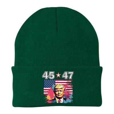 Donald Trump Make America Great Again 45 And 47 Knit Cap Winter Beanie