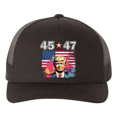 Donald Trump Make America Great Again 45 And 47 Yupoong Adult 5-Panel Trucker Hat