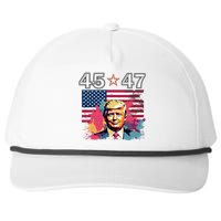 Donald Trump Make America Great Again 45 And 47 Snapback Five-Panel Rope Hat