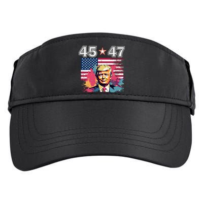 Donald Trump Make America Great Again 45 And 47 Adult Drive Performance Visor