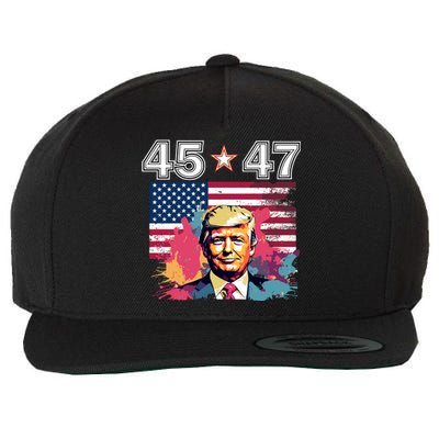 Donald Trump Make America Great Again 45 And 47 Wool Snapback Cap