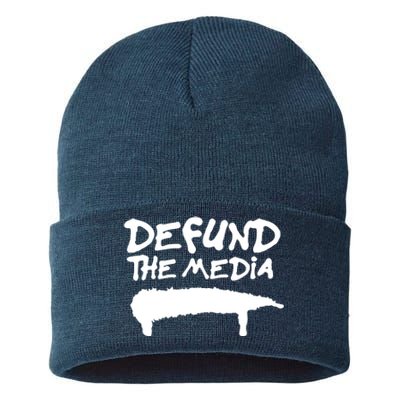 Defund The Media Sustainable Knit Beanie