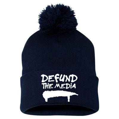 Defund The Media Pom Pom 12in Knit Beanie