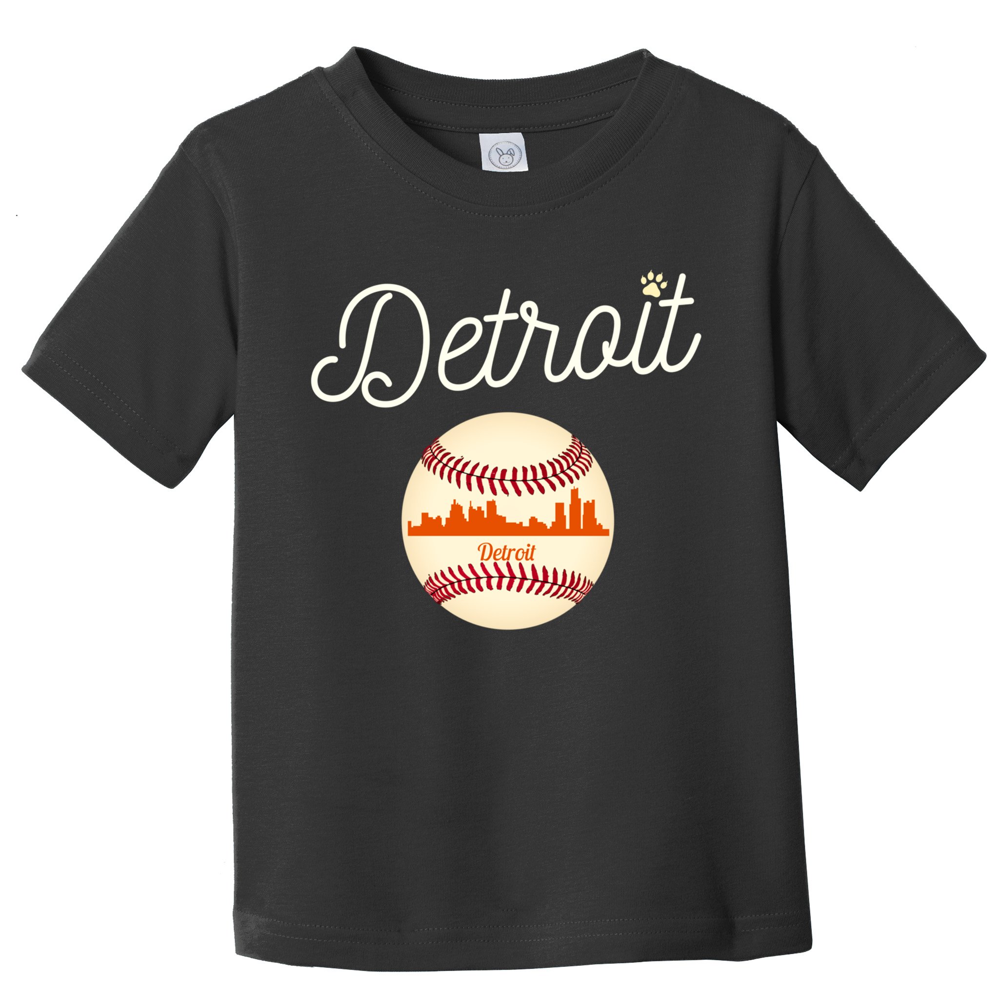 Distressed Tiger Mascot Gift Detroit Baseball Skyline Gift Toddler T-Shirt