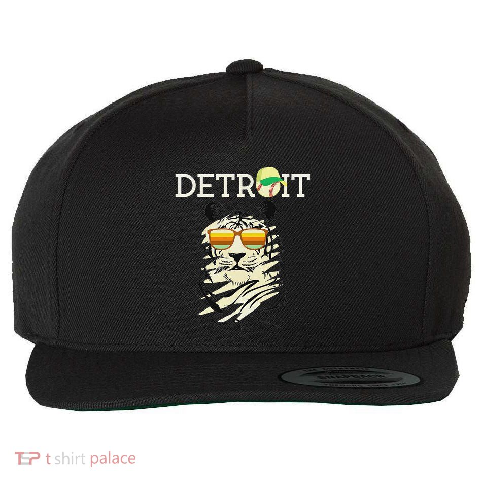 Distressed Tiger Mascot Cool Detroit Tiger Wool Snapback Cap
