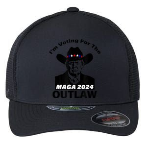 Donald Trump Maga IM Voting For The Outlaw 2024 President Flexfit Unipanel Trucker Cap