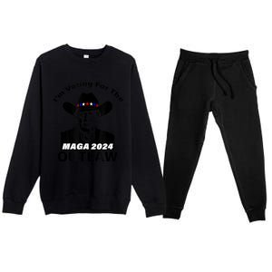 Donald Trump Maga IM Voting For The Outlaw 2024 President Premium Crewneck Sweatsuit Set