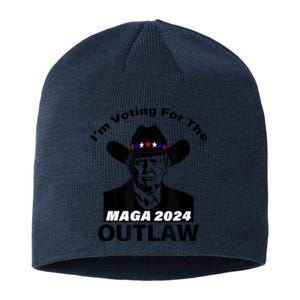 Donald Trump Maga IM Voting For The Outlaw 2024 President Sustainable Beanie