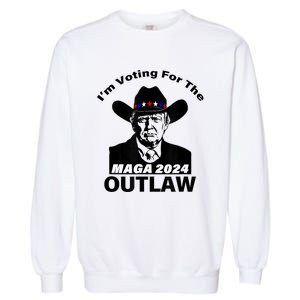 Donald Trump Maga IM Voting For The Outlaw 2024 President Garment-Dyed Sweatshirt