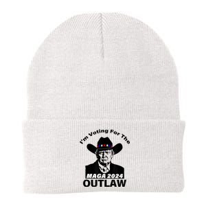 Donald Trump Maga IM Voting For The Outlaw 2024 President Knit Cap Winter Beanie