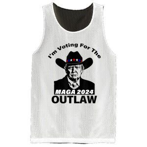 Donald Trump Maga IM Voting For The Outlaw 2024 President Mesh Reversible Basketball Jersey Tank