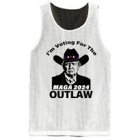 Donald Trump Maga IM Voting For The Outlaw 2024 President Mesh Reversible Basketball Jersey Tank