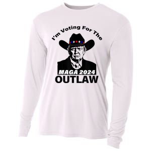 Donald Trump Maga IM Voting For The Outlaw 2024 President Cooling Performance Long Sleeve Crew