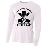 Donald Trump Maga IM Voting For The Outlaw 2024 President Cooling Performance Long Sleeve Crew